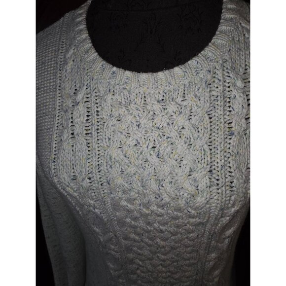 Talbots Petite Womens Cable Knit Sweater SP Green Wool Blend - Picture 2 of 9